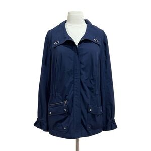 Chico’s Zenergy Navy Full Zip Jacket Size 2 (Large)